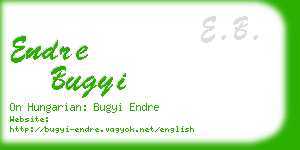 endre bugyi business card